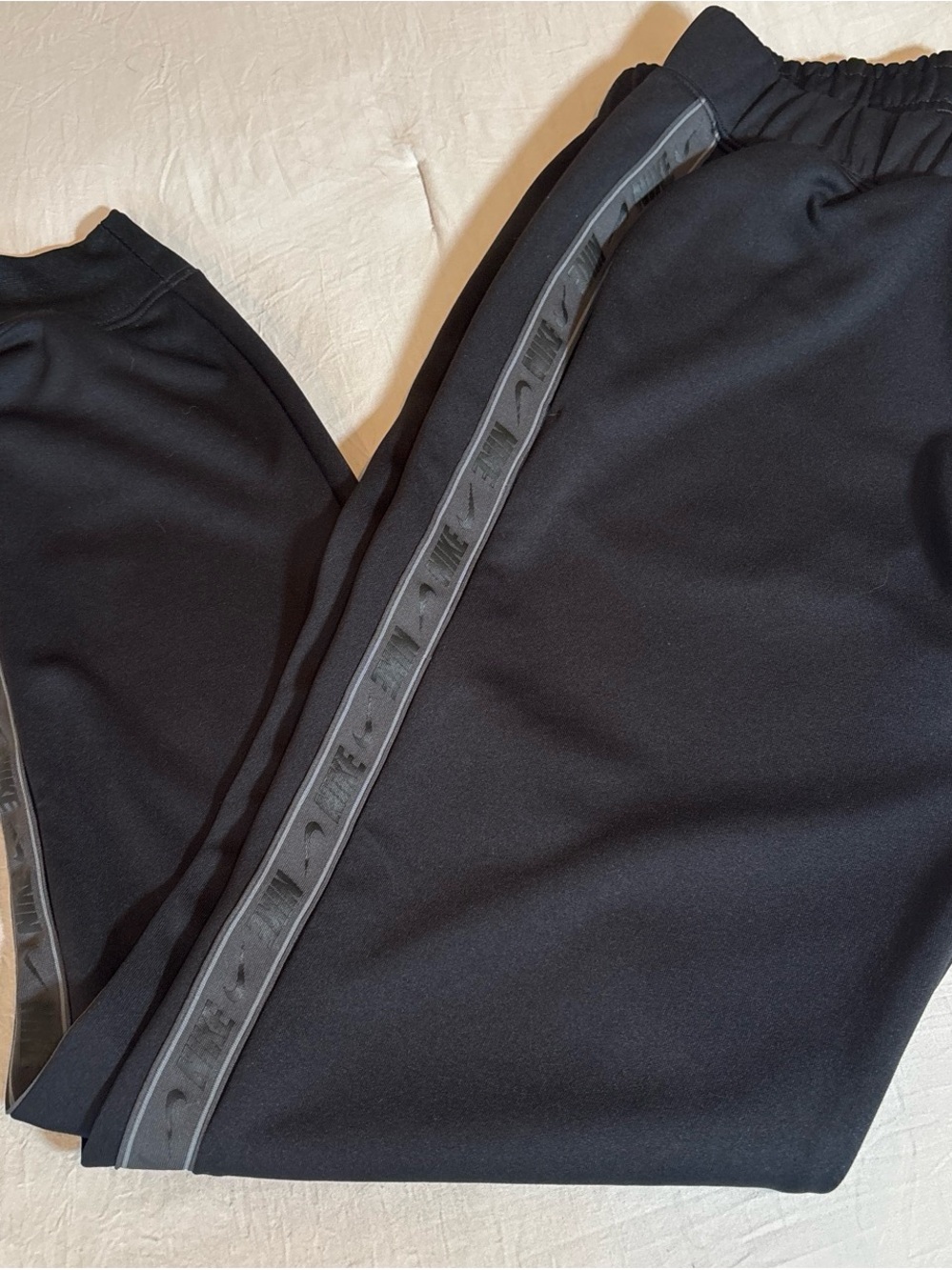 Nike Black Track Joggers with Nike Logo Side Trim Size Small